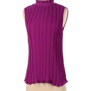 Adrianna Papell Vibrant Purple Pleated Blouse